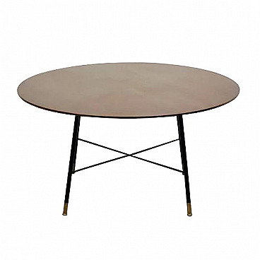 Coffee table in wood, metal and brass by Ico Parisi for Cassina, 50s