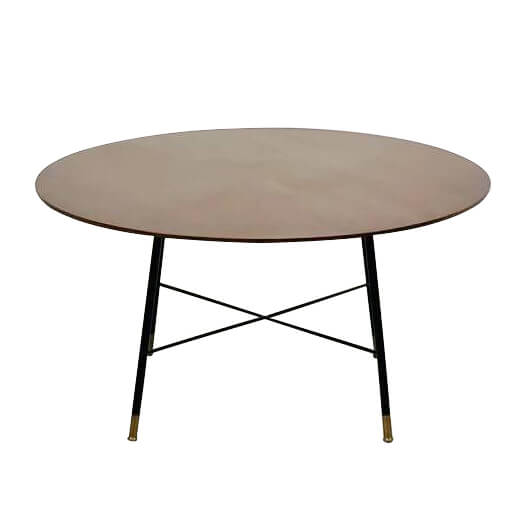 Coffee table in wood, metal and brass by Ico Parisi for Cassina