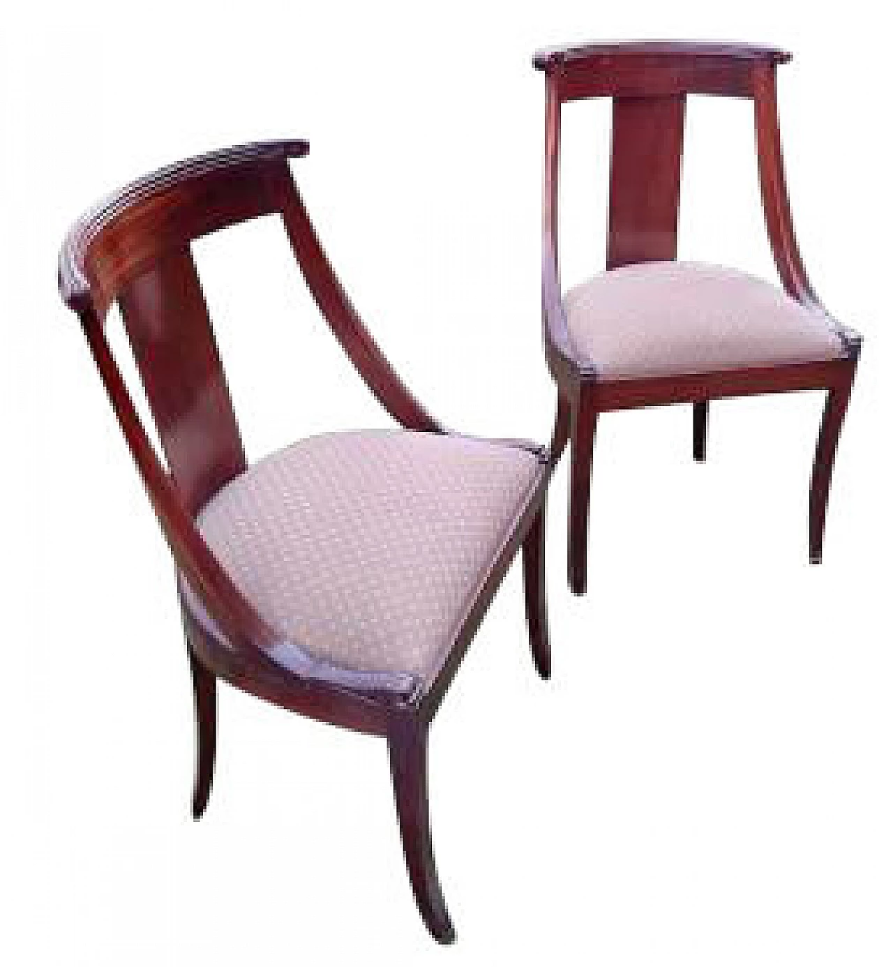 Pair of gondola chairs in mahogany 1218904