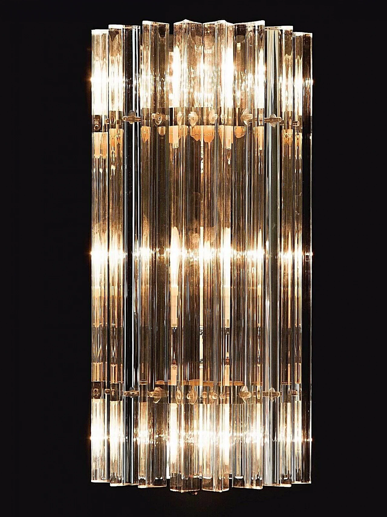 Coppia di applique a stecche in vetro di Murano e ottone 1219022