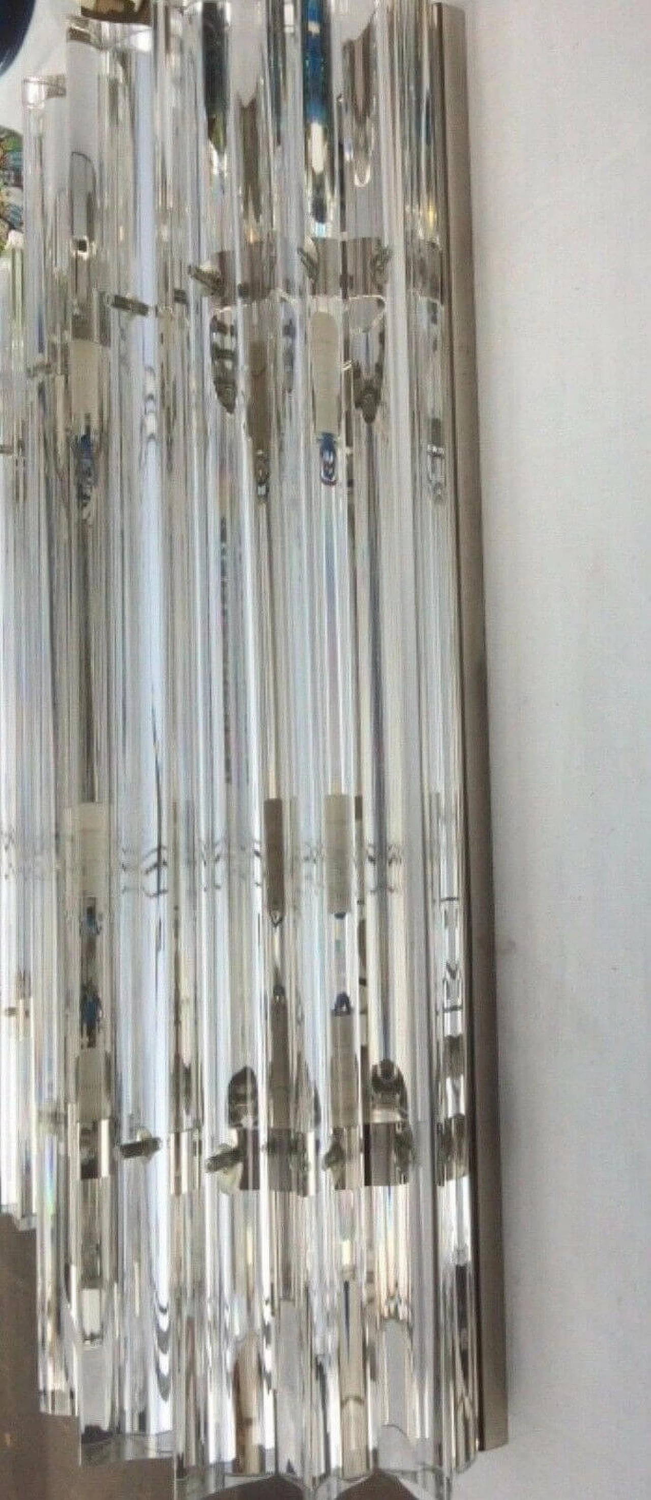 Coppia di applique a stecche in vetro di Murano e ottone 1219027