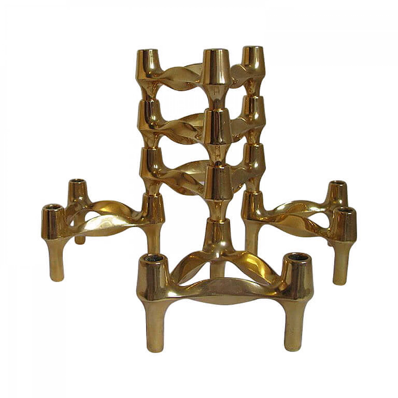6 Gold Edition modular candleholders by Fritz Nagel and Ceasar Stoffi for BMF, 70s 1219044