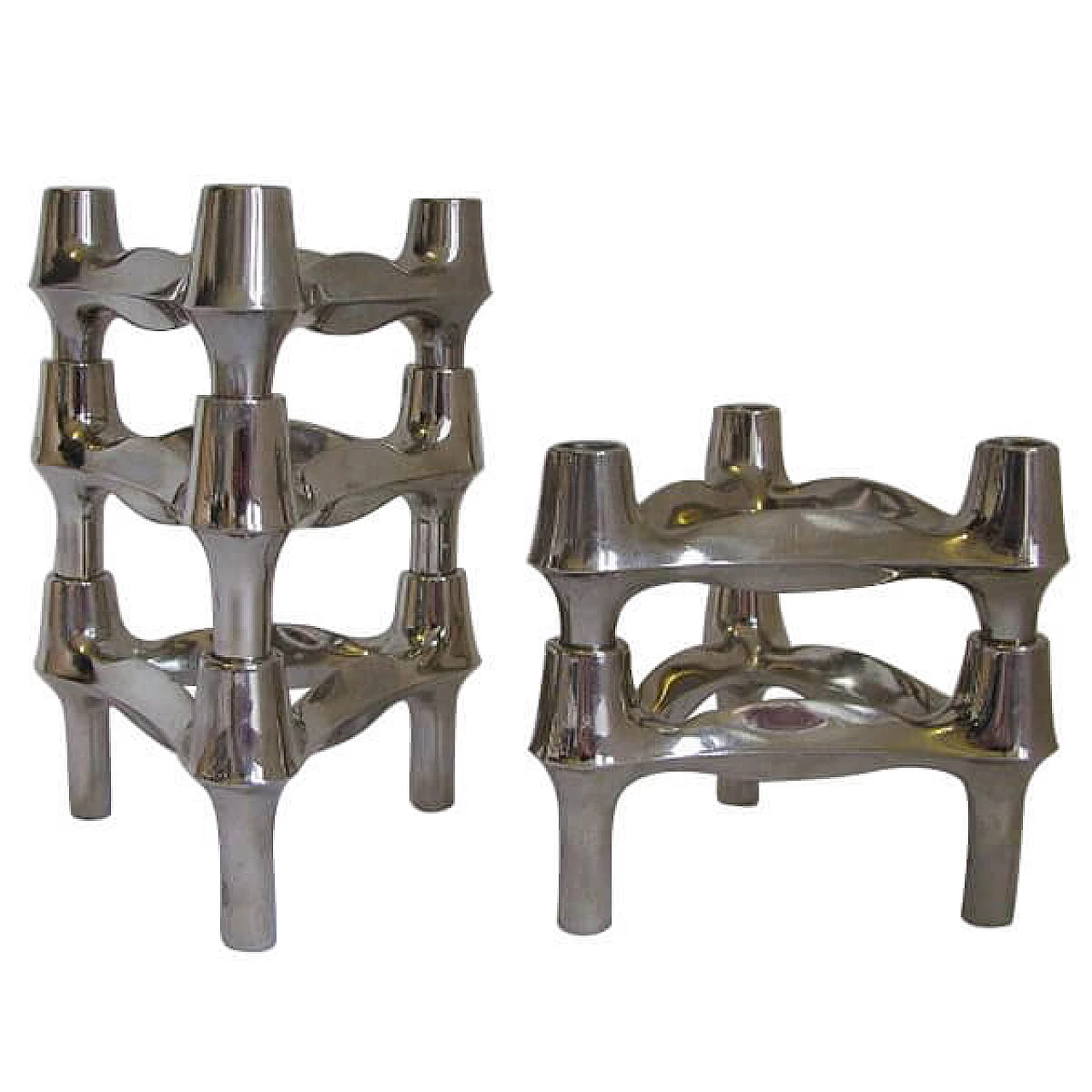 5 modular candleholders by Fritz Nagel and Ceasar Stoffi for BMF, 70s 1219054