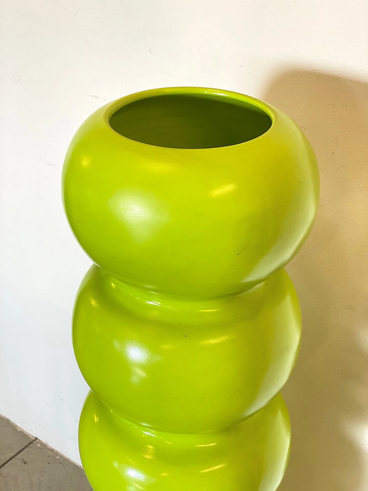 Large vase in glazed terracotta, 80s 1219057