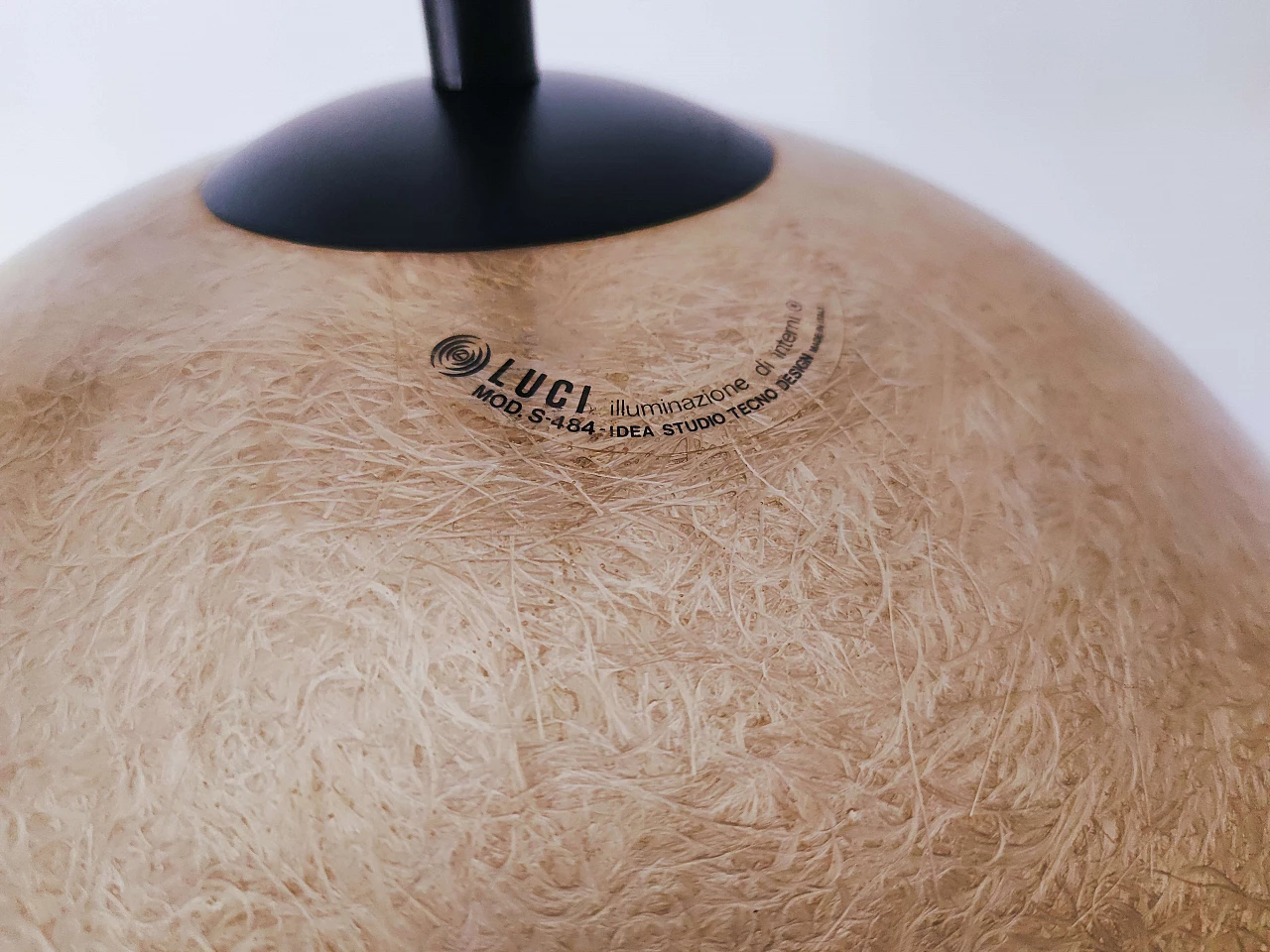 Fiberglass dome chandelier with up and down by Idea Studio Tecno Design, 80s 1219361