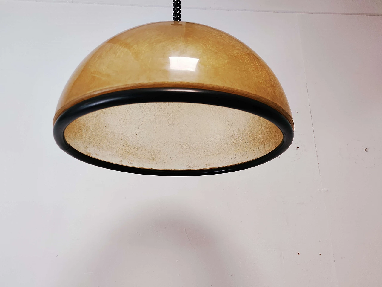 Fiberglass dome chandelier with up and down by Idea Studio Tecno Design, 80s 1219363