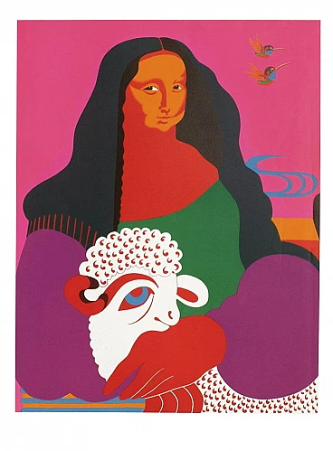 Lithograph La Joconde by Nicolas Uriburu, 1967