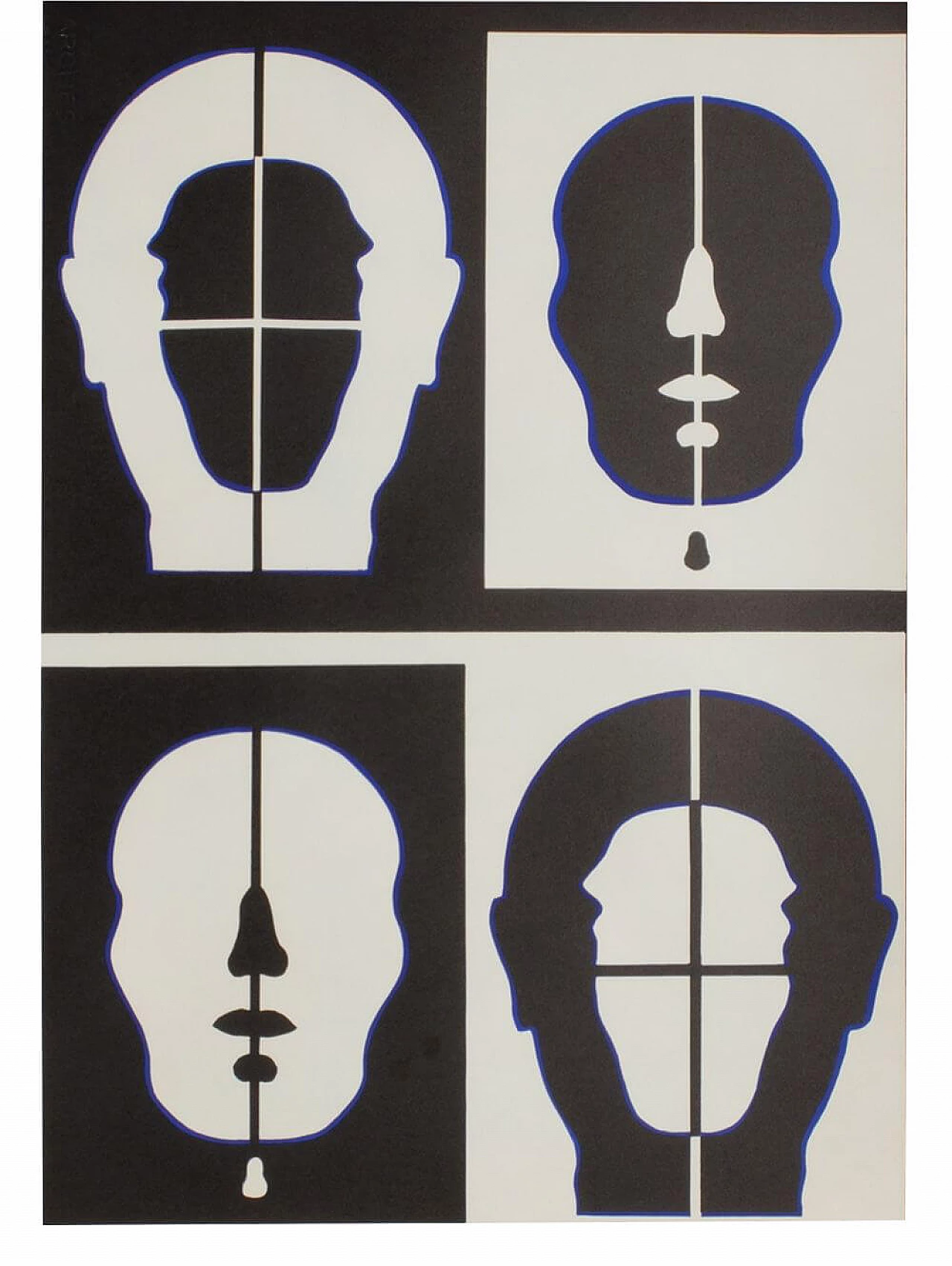 Litografia Visage Négatif di Roy AdzaK, 1972 1219470