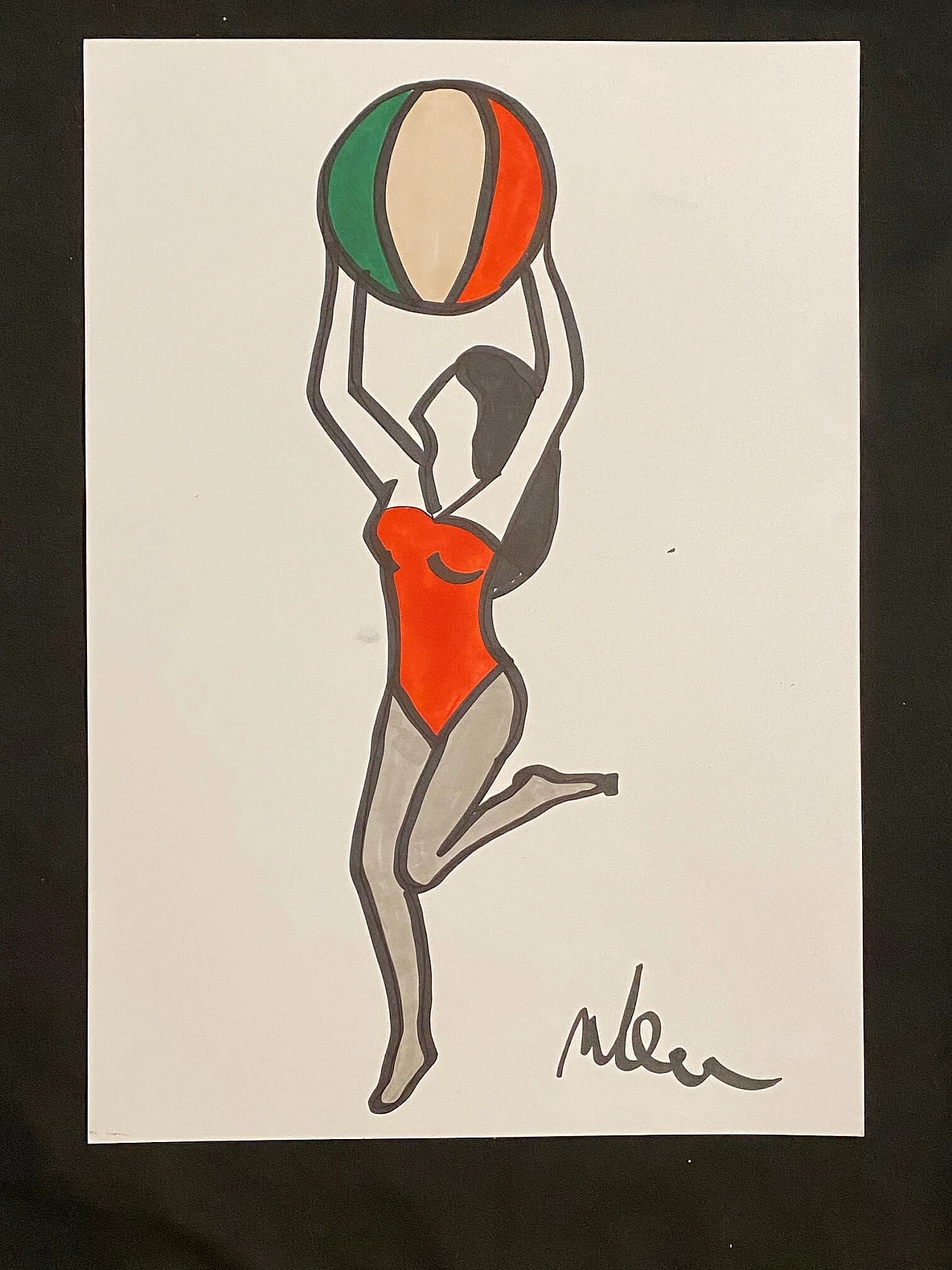 Disegno a tecnica mista di Marco Lodola, anni 2000 1219524