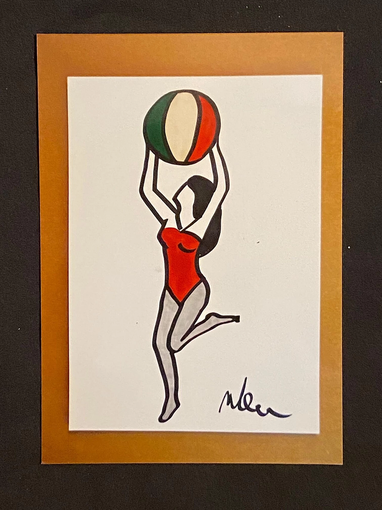 Disegno a tecnica mista di Marco Lodola, anni 2000 1219529