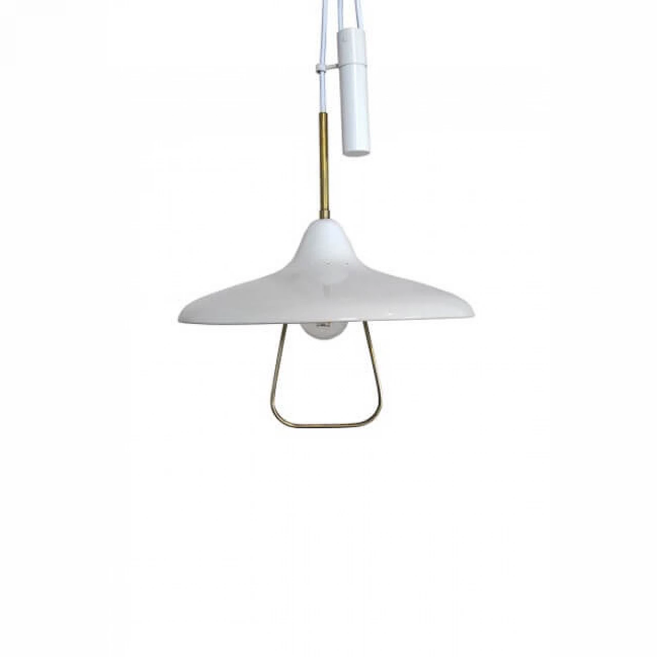 Chandelier in white lacquered iron attributable to Stilnovo, 60s 1219612
