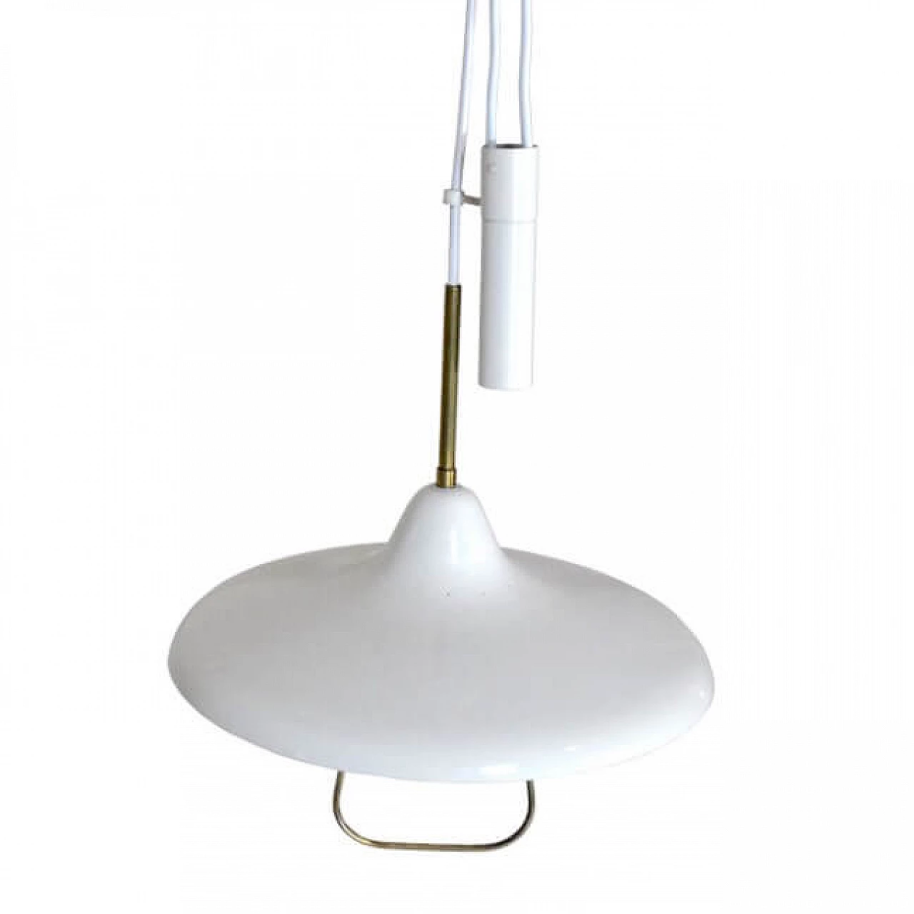 Chandelier in white lacquered iron attributable to Stilnovo, 60s 1219613