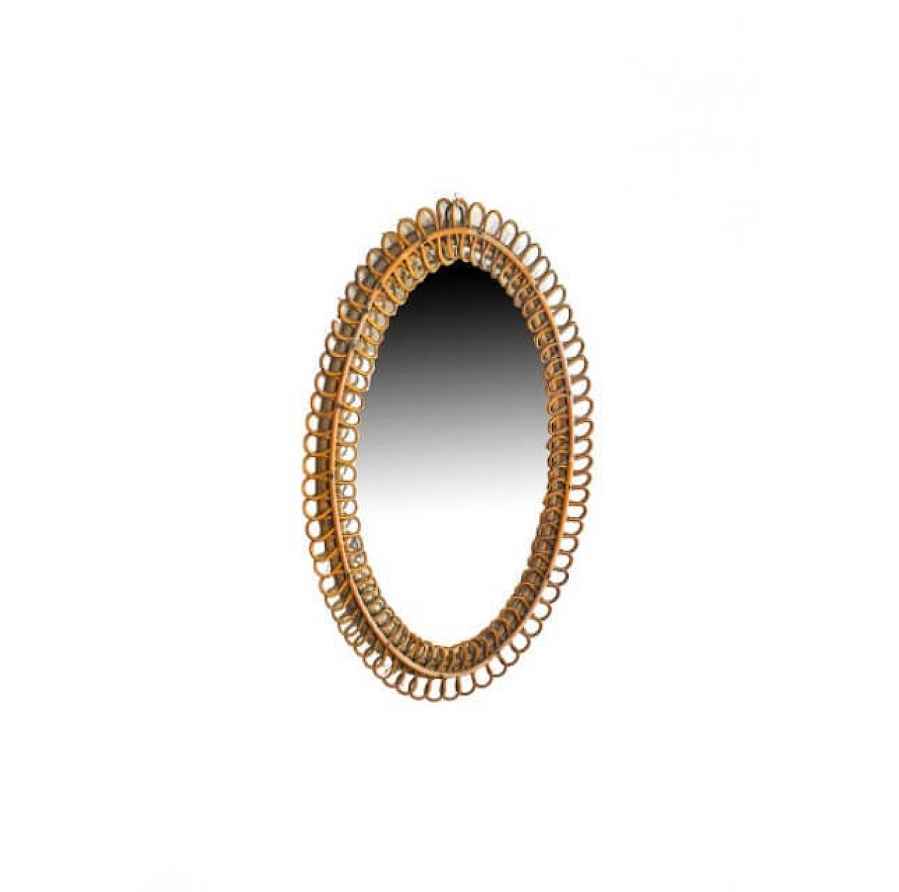 Oval wicker mirror, 50s 1219626