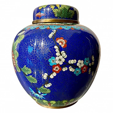 Potiches vase in bronze and enamels Cloisonné, China Liberty period, beginning 20th century