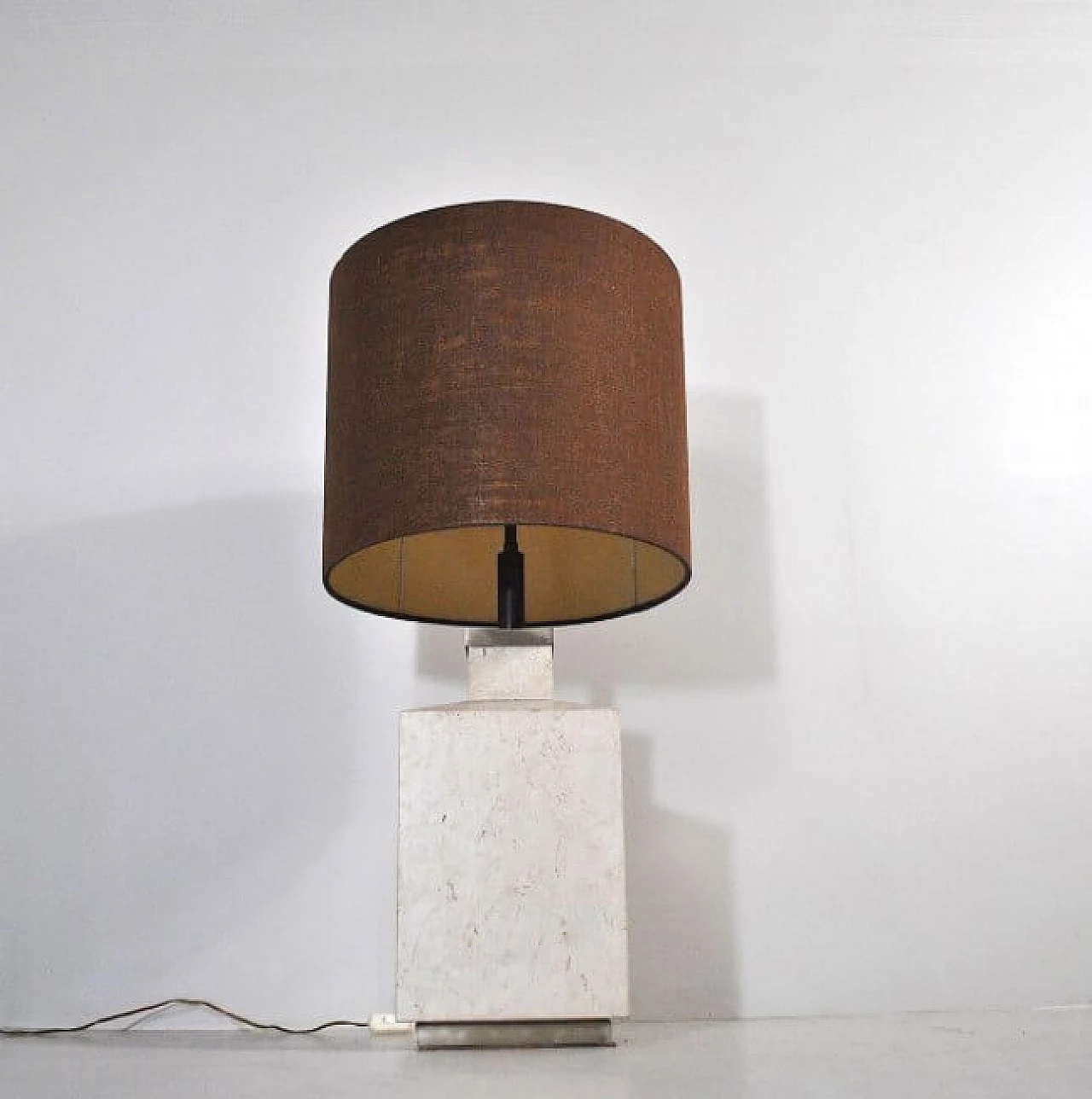 Table lamp in travertine, 70s 1219779