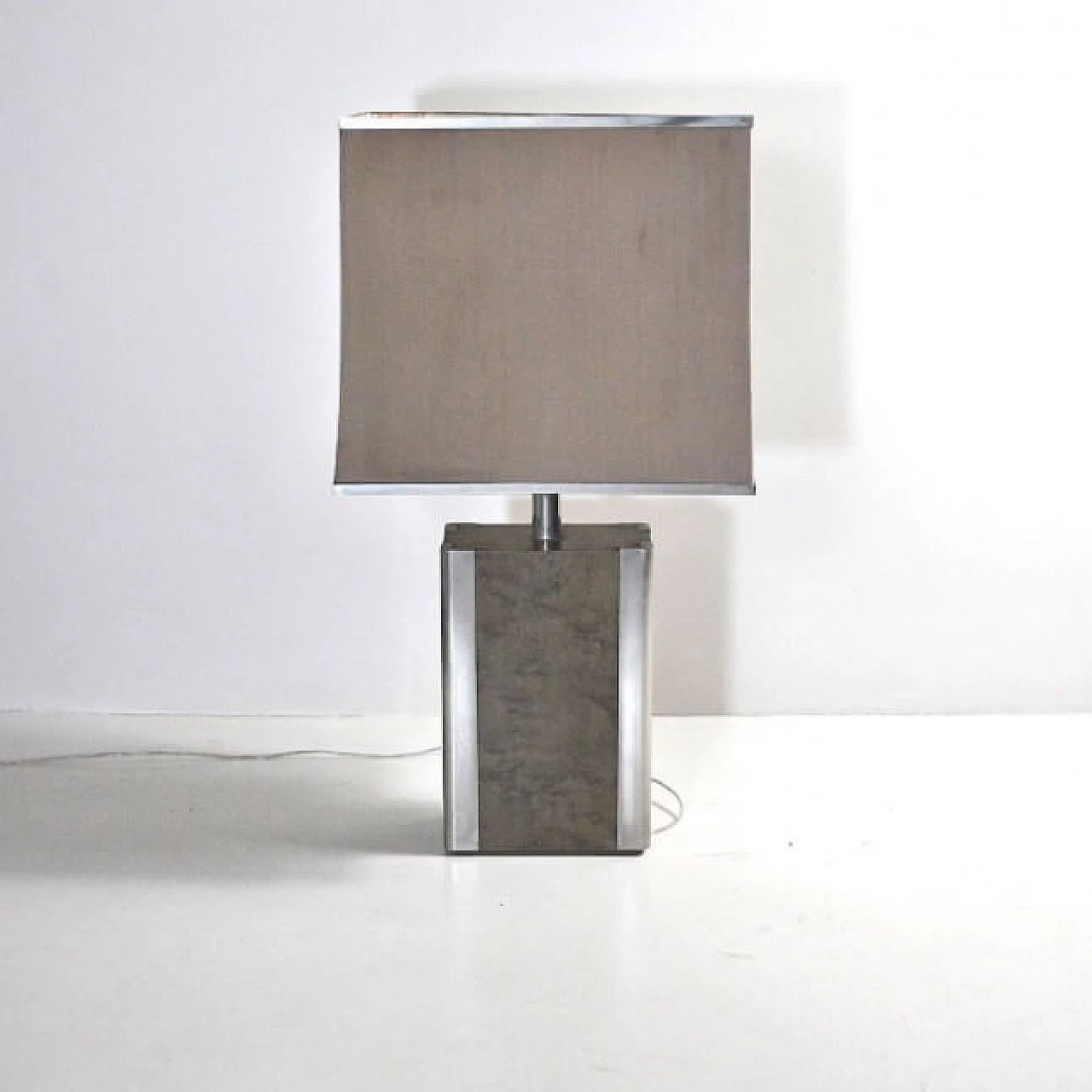 Table lamp steel and wood, 70s 1219788