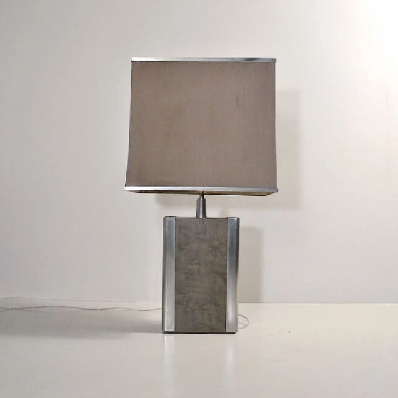 Table lamp steel and wood, 70s 1219789