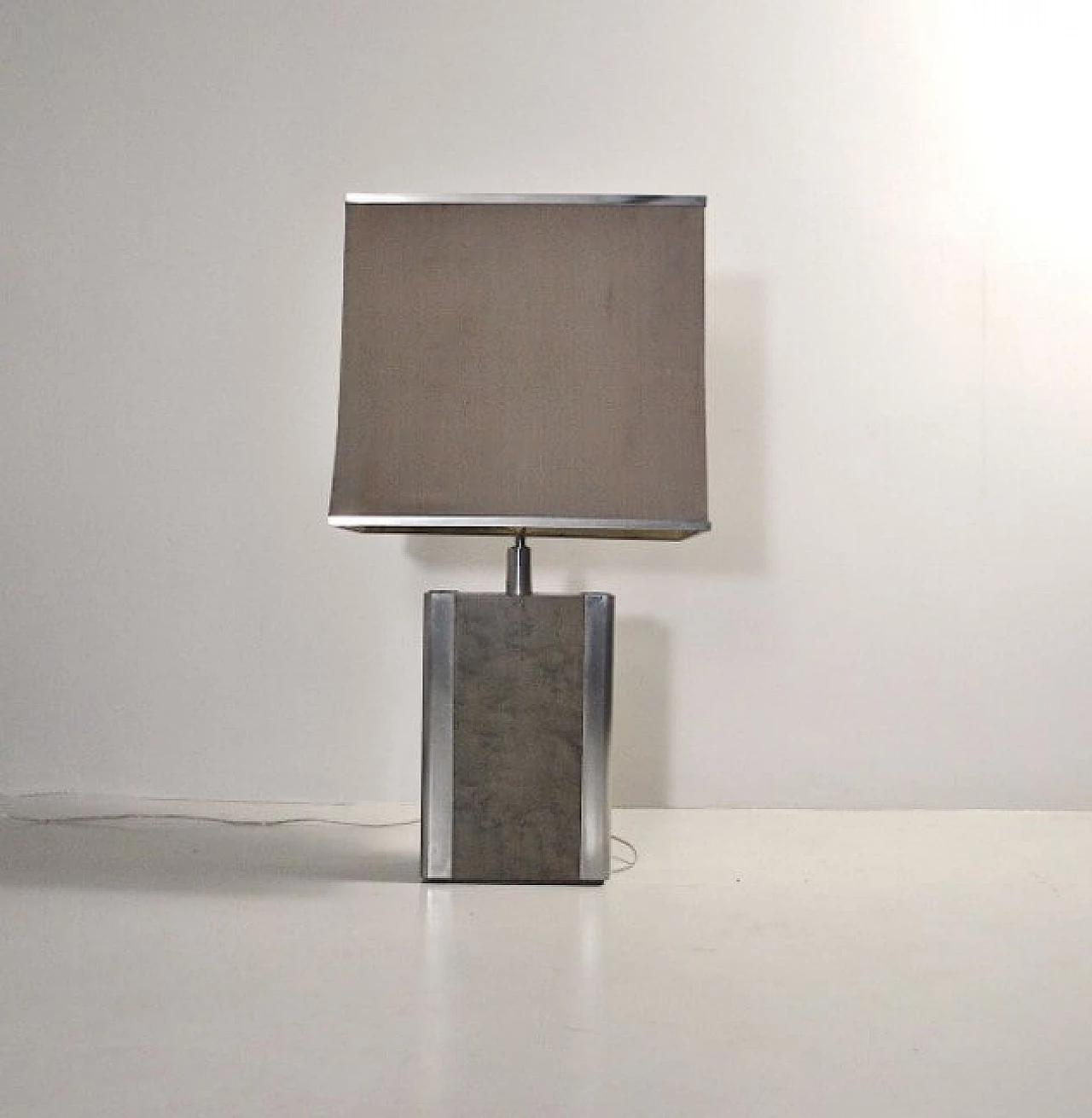 Table lamp steel and wood, 70s 1219790