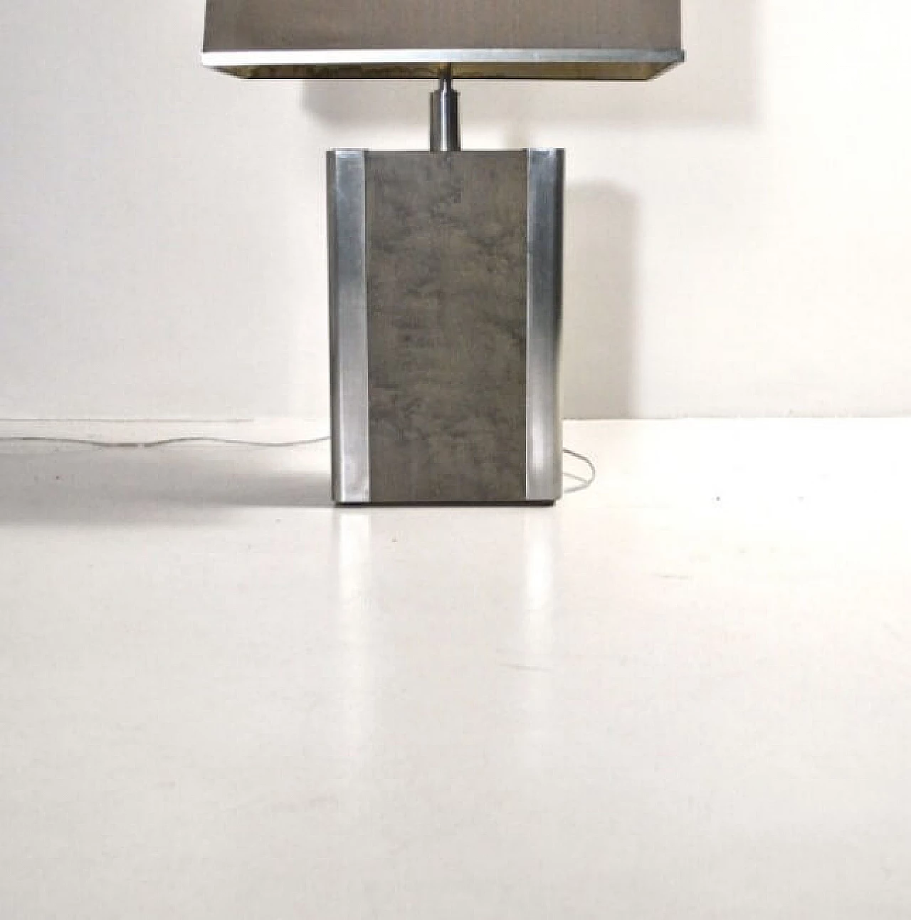 Table lamp steel and wood, 70s 1219794