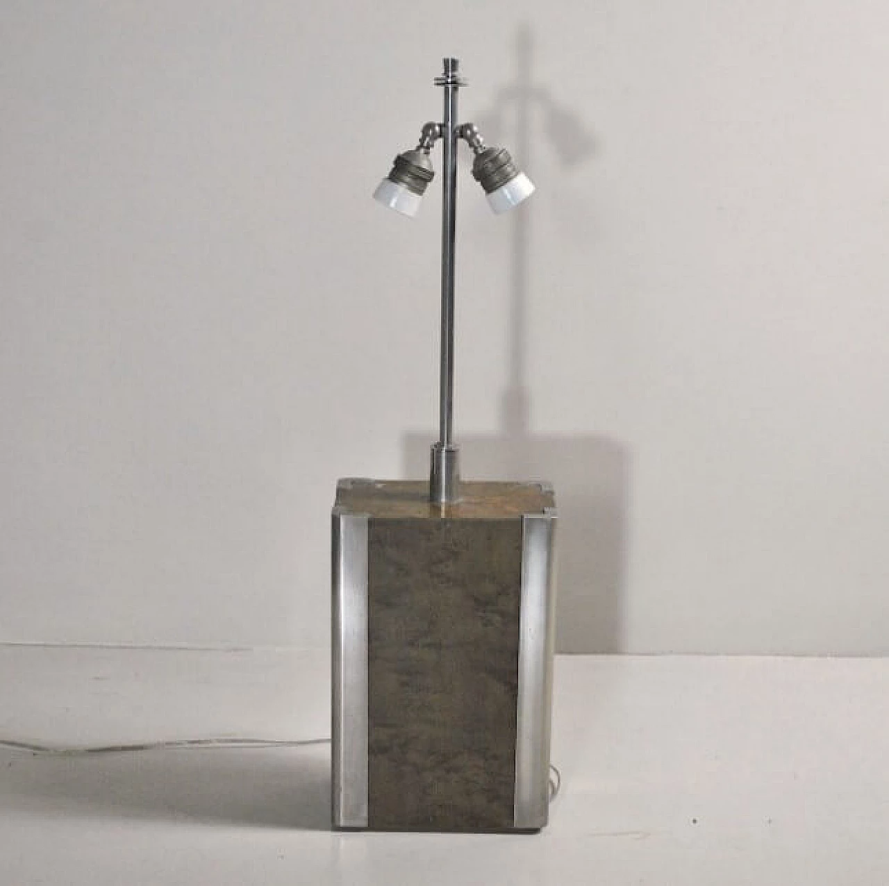 Table lamp steel and wood, 70s 1219796