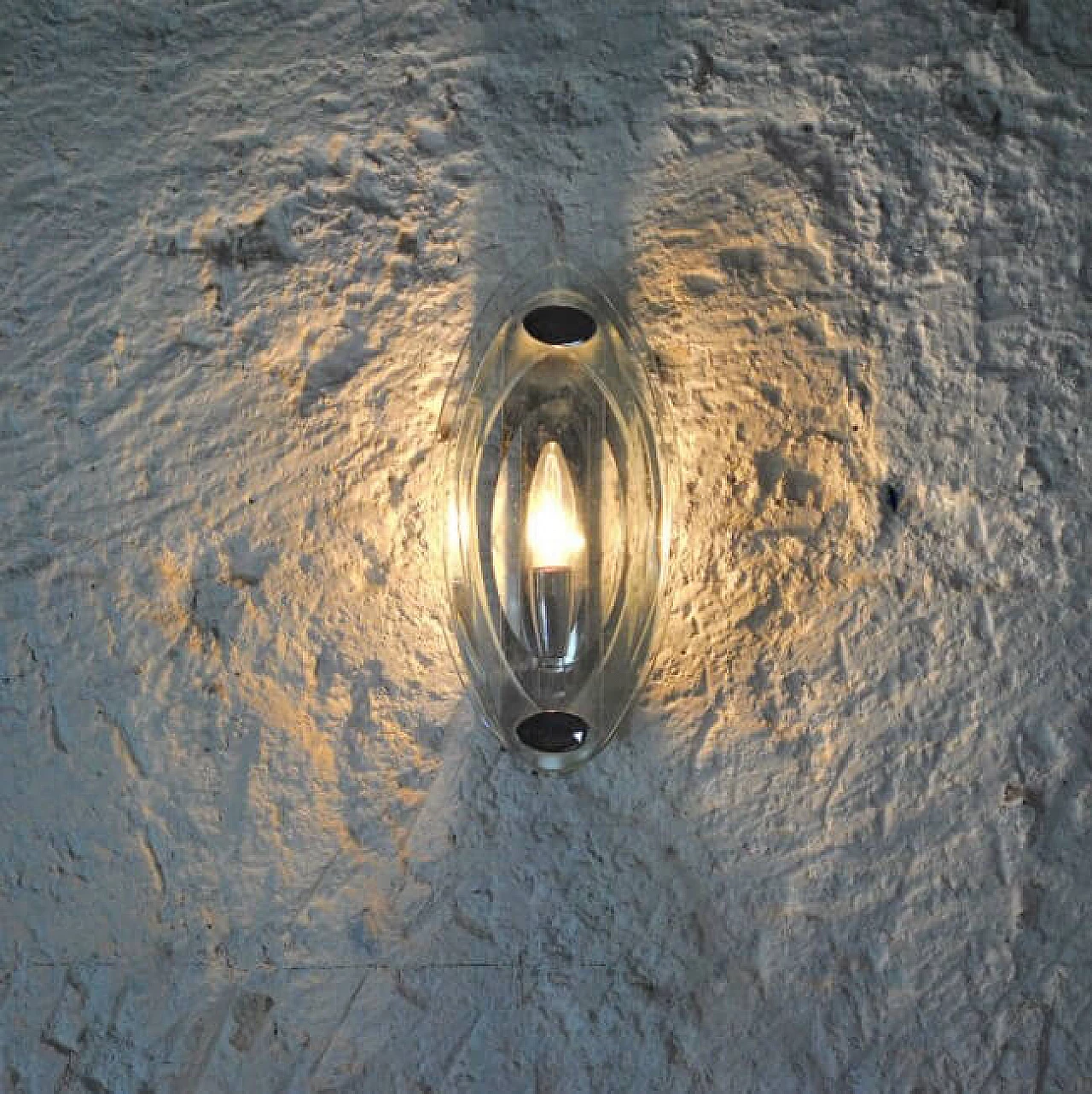 Wall lamp in crystal and steel, 60s 1219804