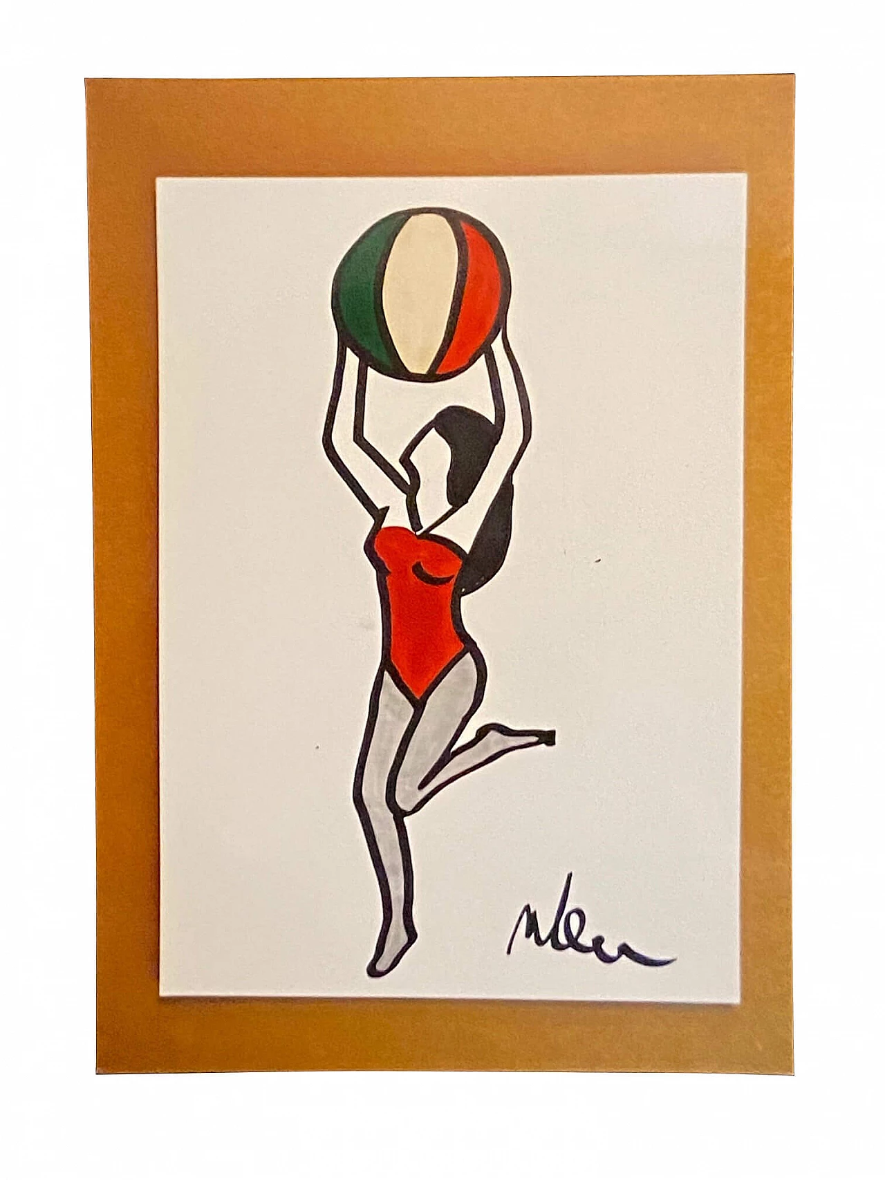 Disegno a tecnica mista di Marco Lodola, anni 2000 1219829