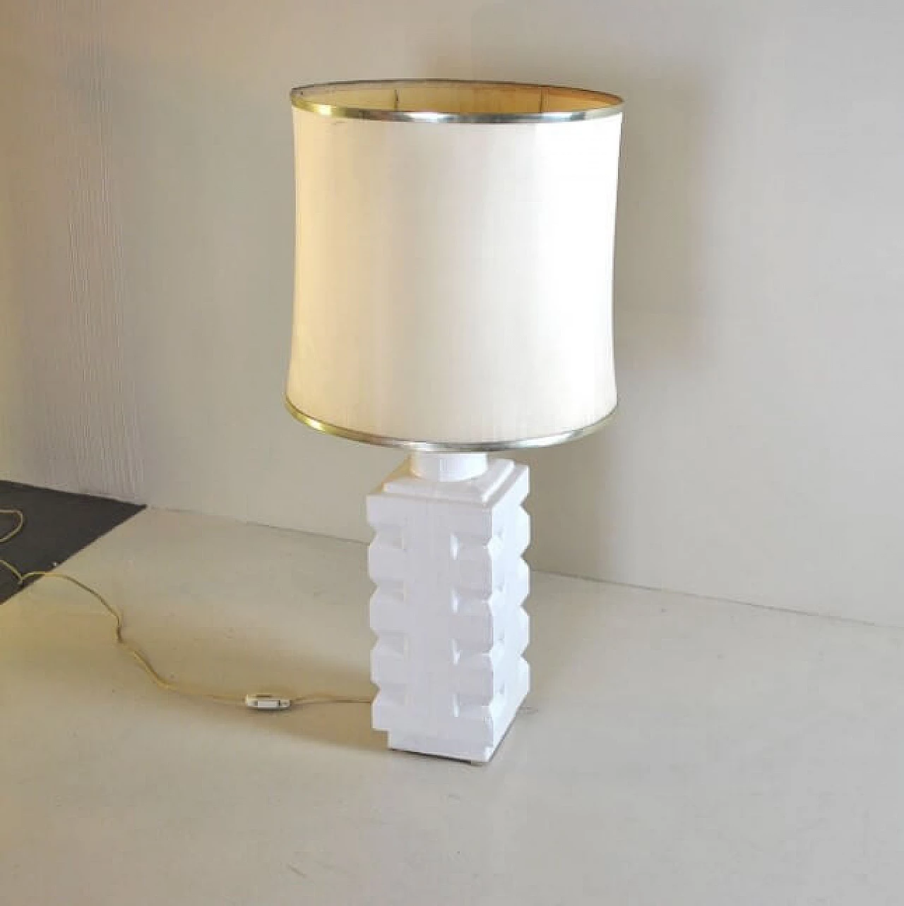 Table lamp in white ceramic, 60s 1219868