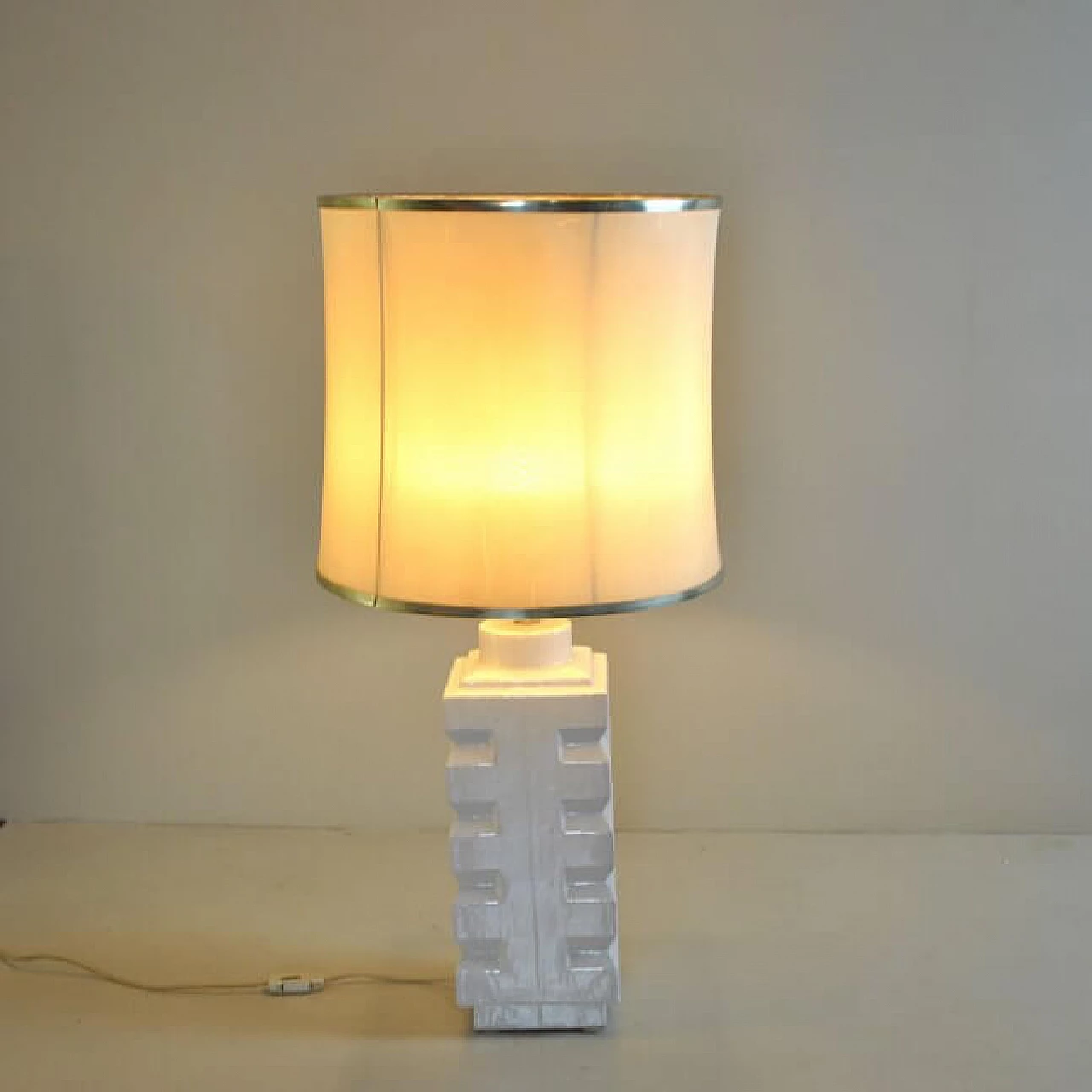 Table lamp in white ceramic, 60s 1219872