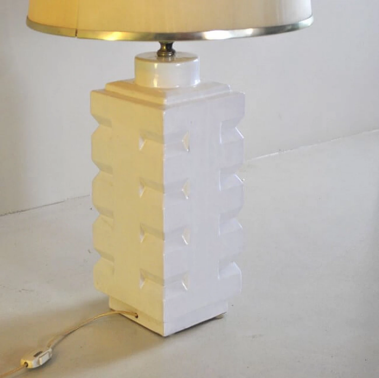 Table lamp in white ceramic, 60s 1219874