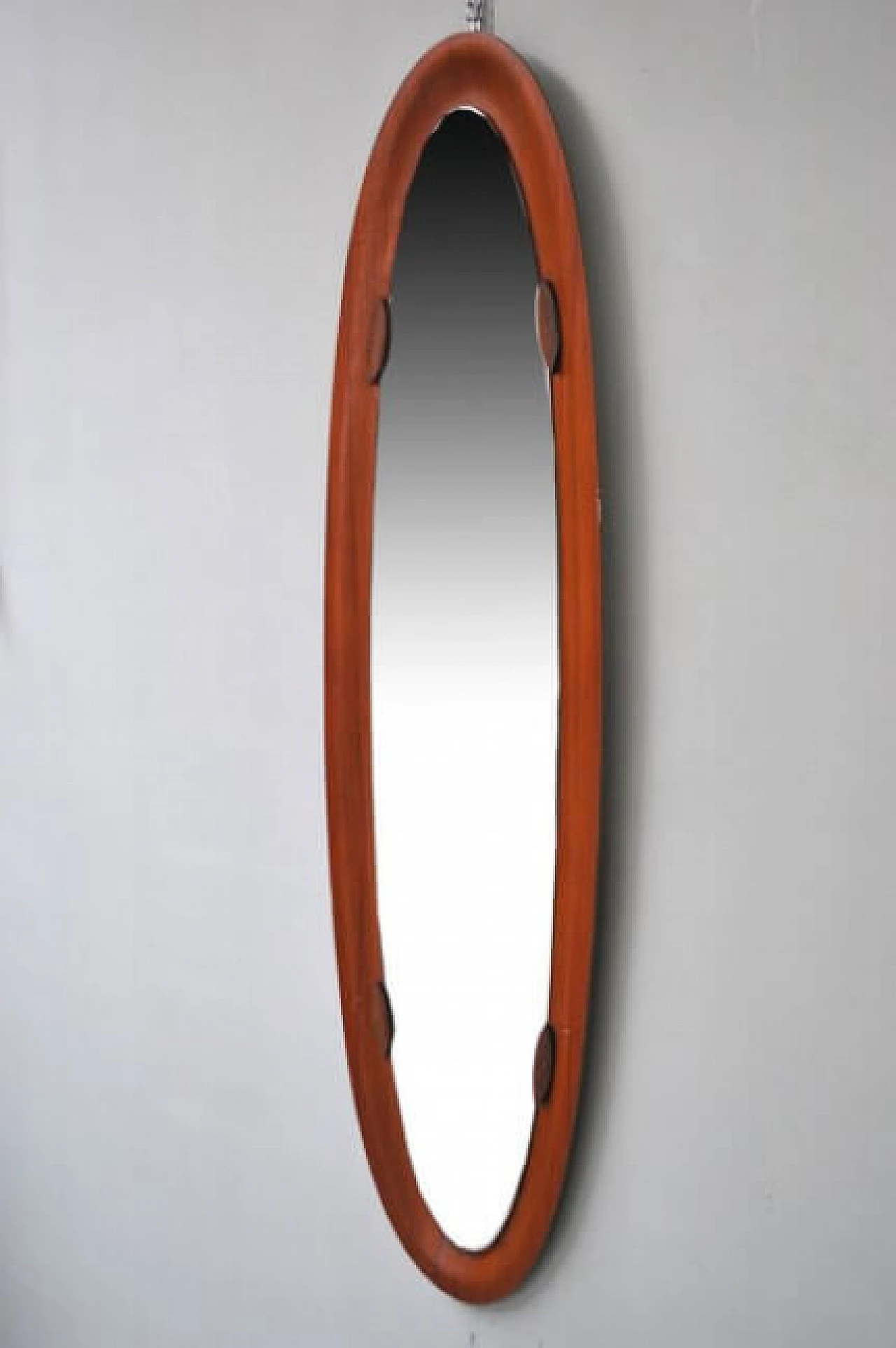 Oval teak mirror by Campo e Graffi, 60s 1219952