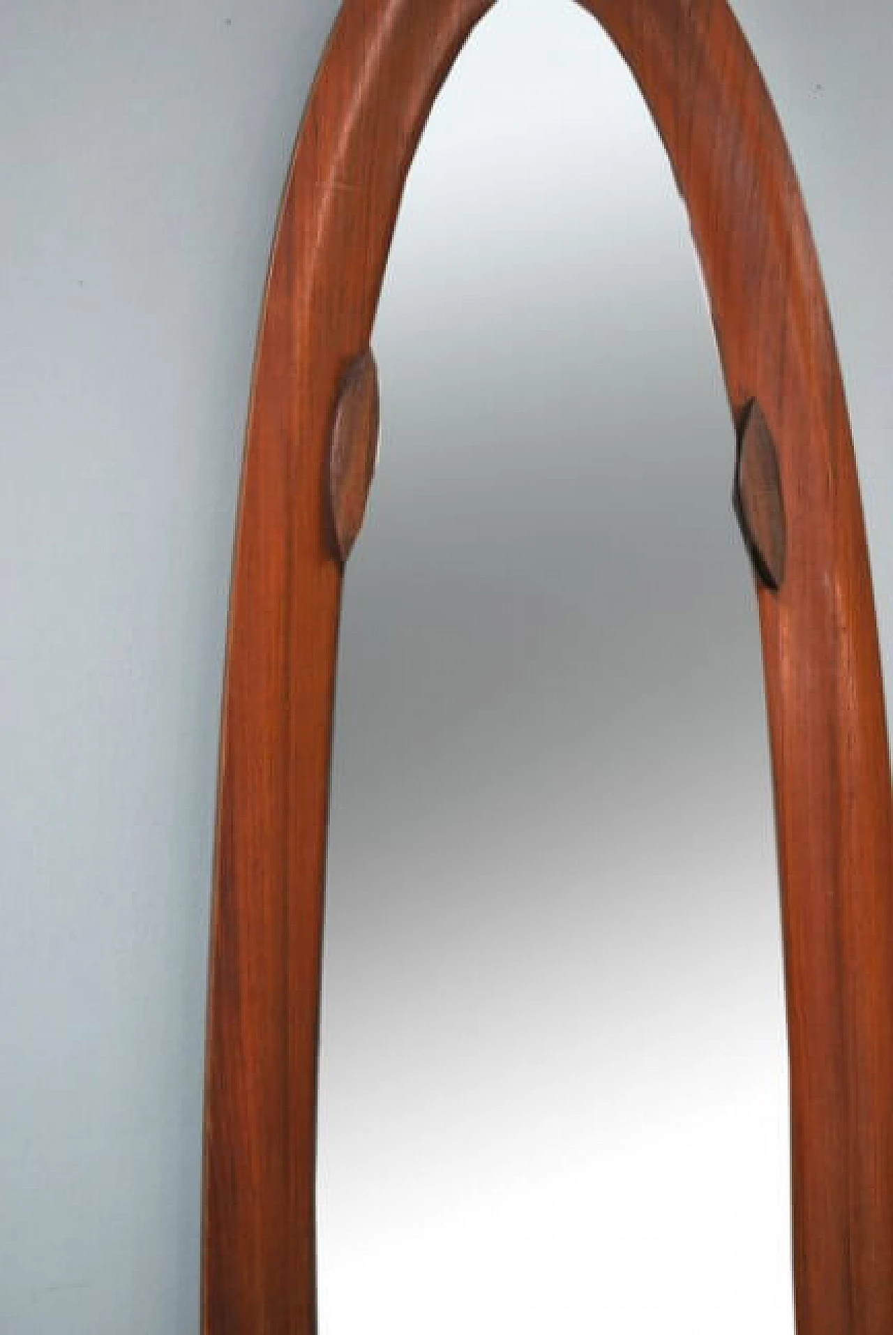 Oval teak mirror by Campo e Graffi, 60s 1219954
