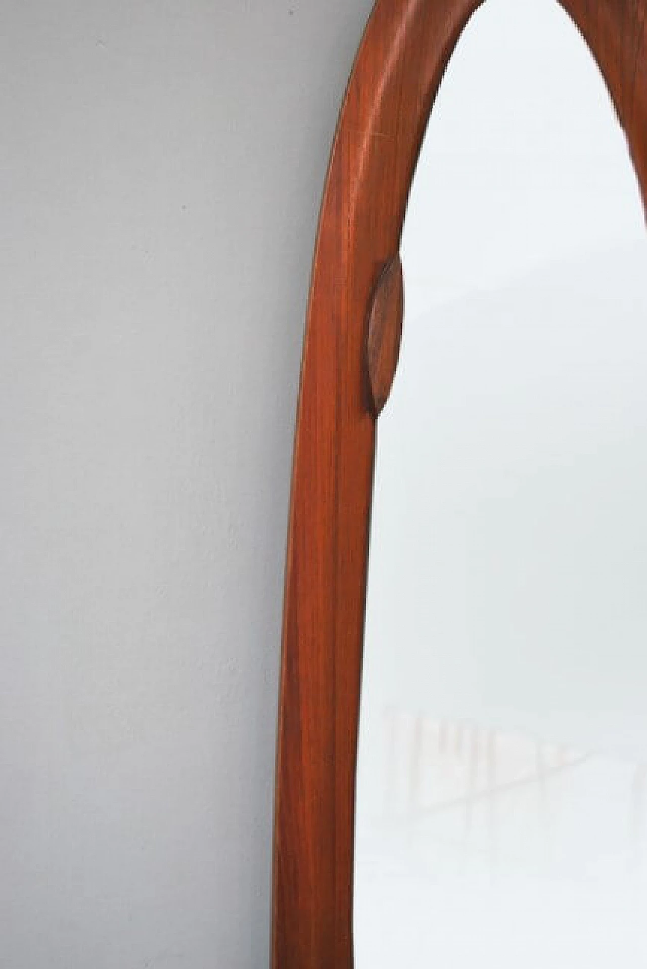 Oval teak mirror by Campo e Graffi, 60s 1219955