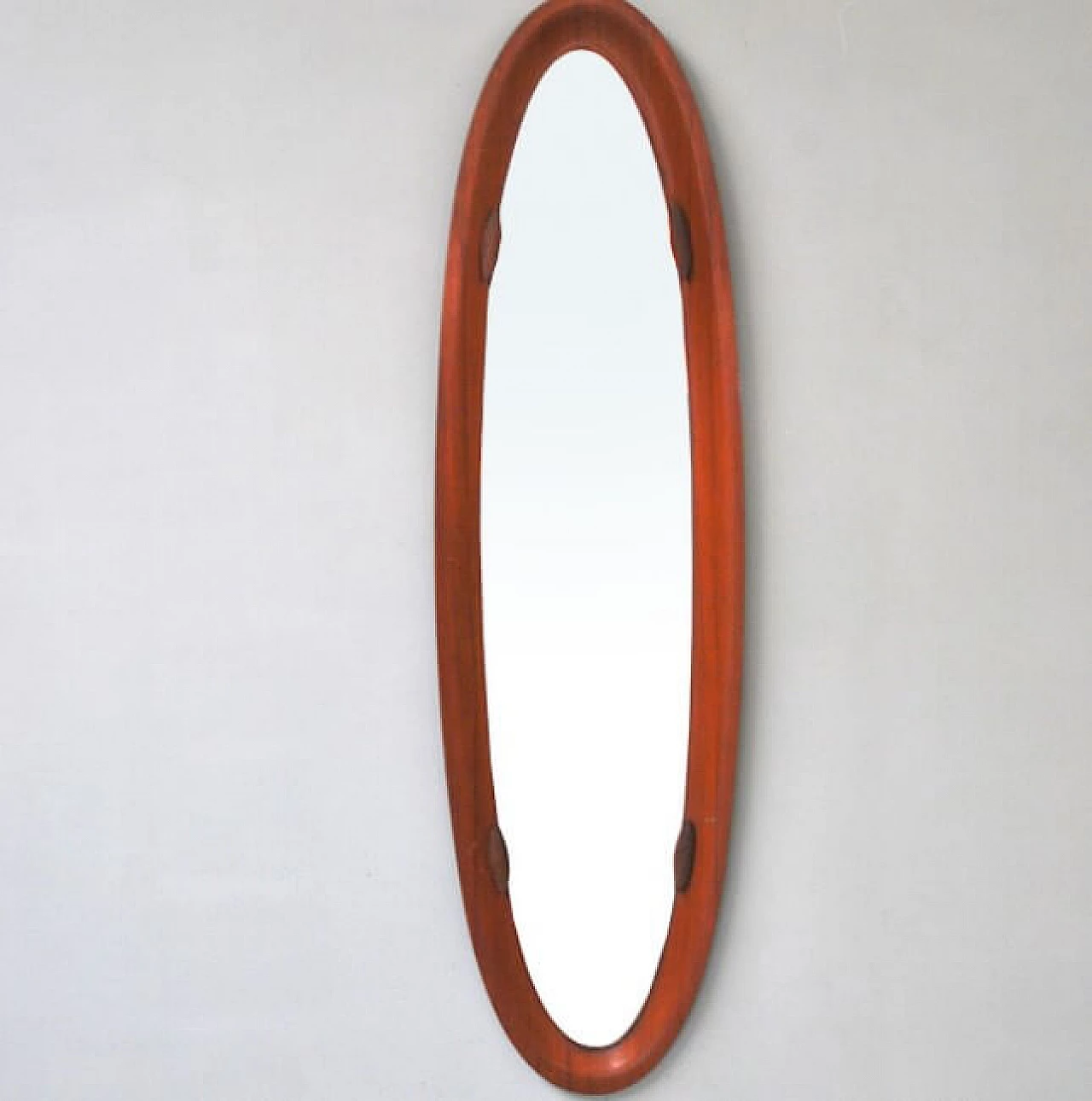 Oval teak mirror by Campo e Graffi, 60s 1219957
