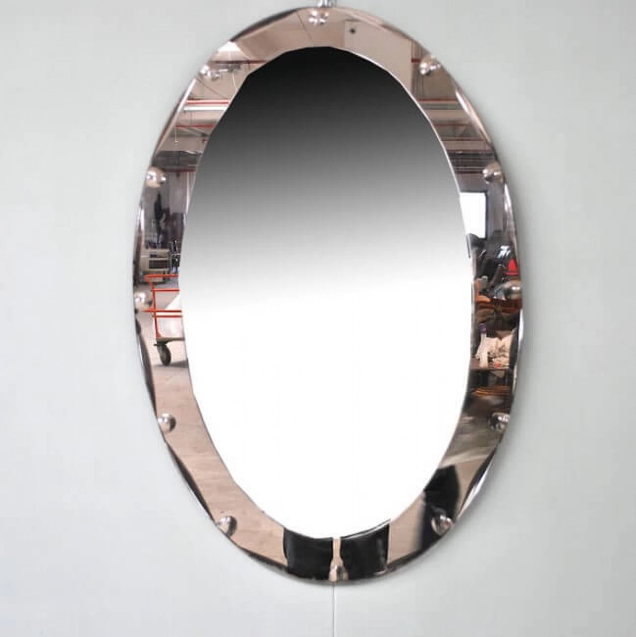 Oval mirror by Cristal Art, 50s 1219959