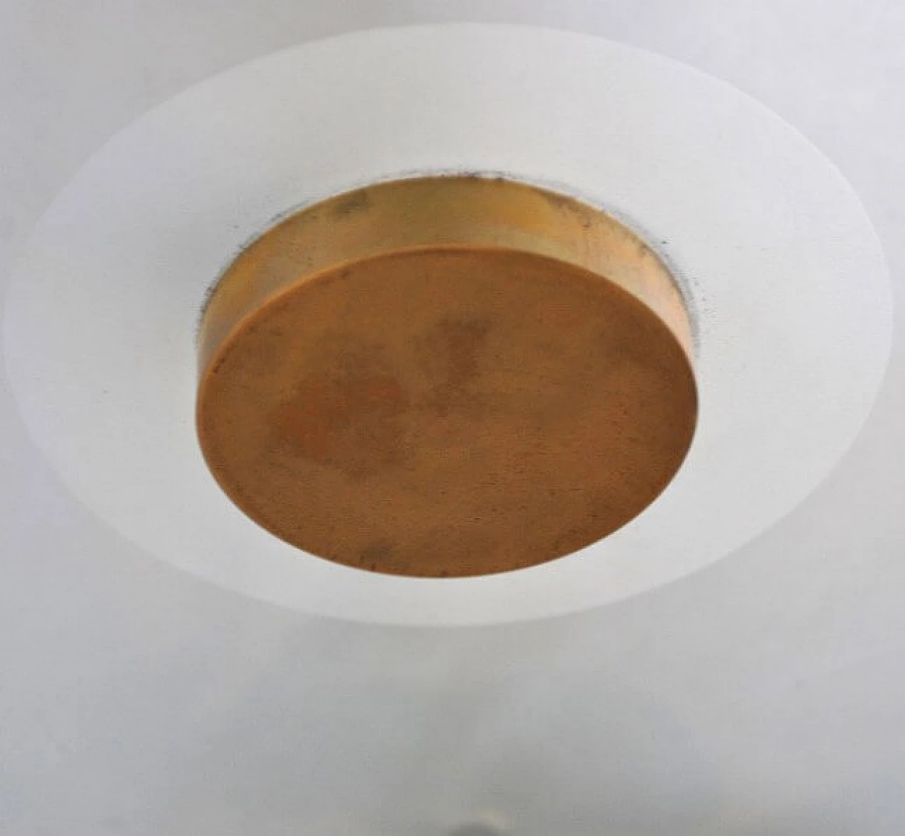 Chandelier in metal and frosted glass by Jacques Biny, 60s 1220109