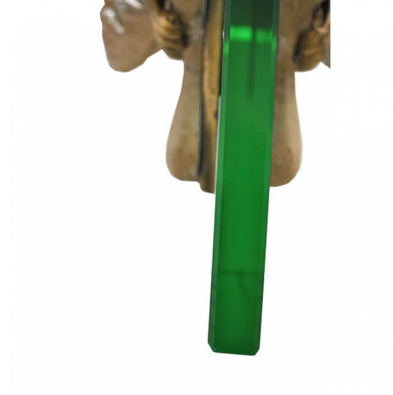 Lampadario in cristallo, ceramica e ottone in stile Pietro Chiesa, anni '40 1220116