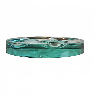 Beveled glass bowl by Fontana Arte, 60s