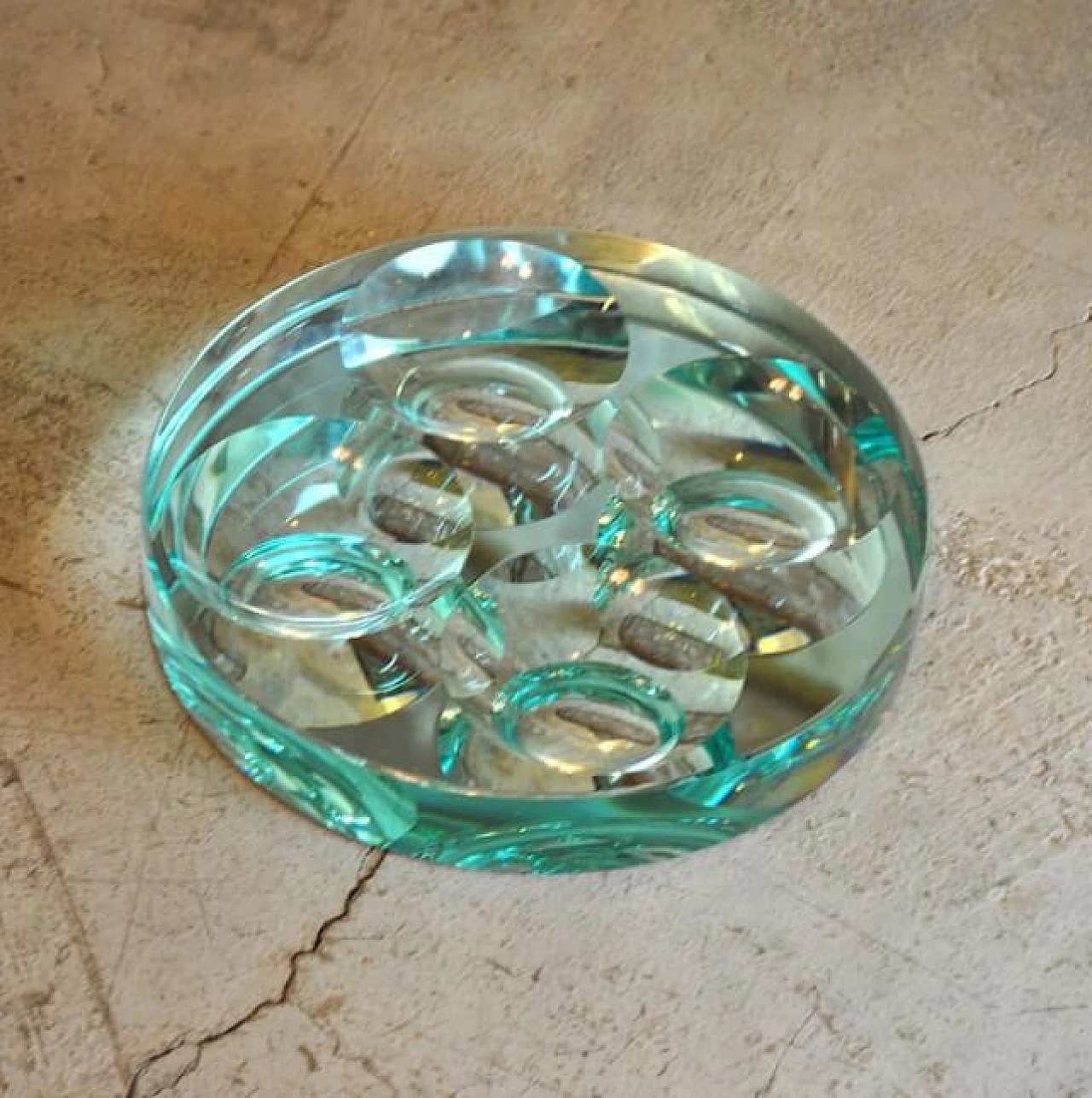 Beveled glass bowl by Fontana Arte, 60s 1220146
