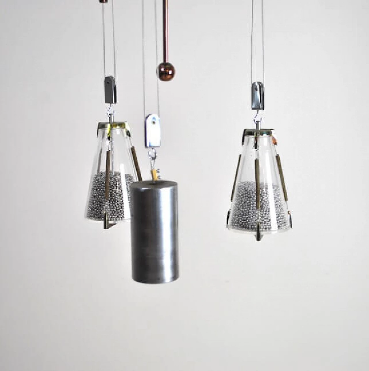 Chandelier in glass and copper, 50s 1220229