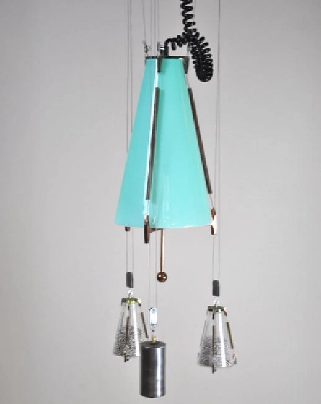 Chandelier in glass and copper, 50s 1220231