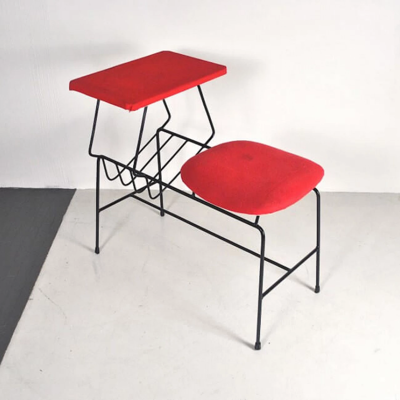 Bench in iron and fabric, 60s 1220289