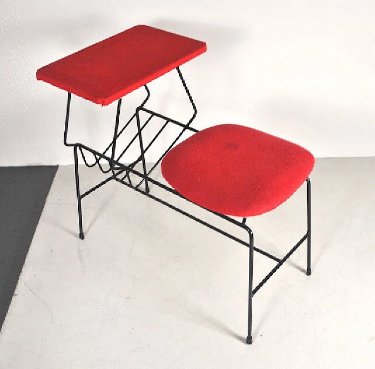 Bench in iron and fabric, 60s 1220290