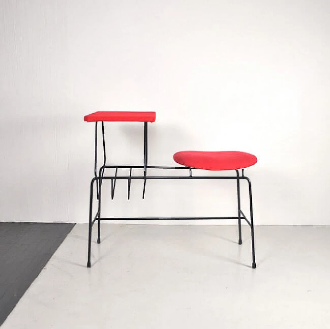 Bench in iron and fabric, 60s 1220293