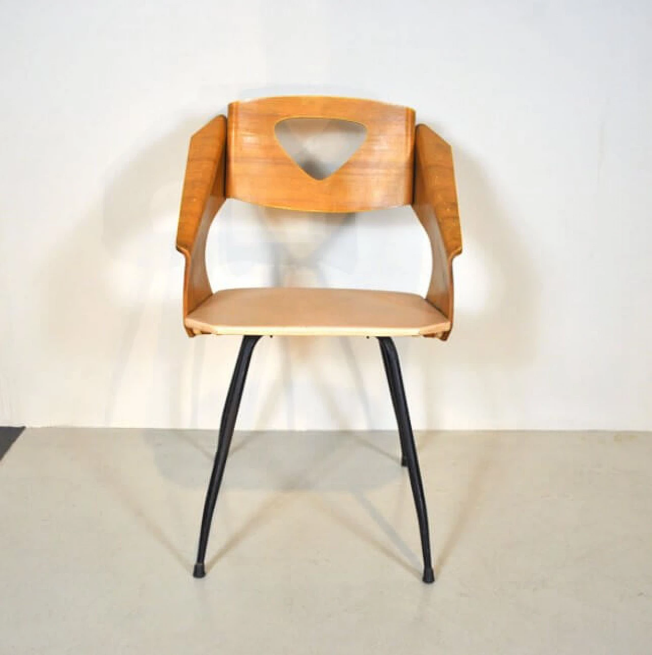 Armchair in curved wood, 50s 1220325