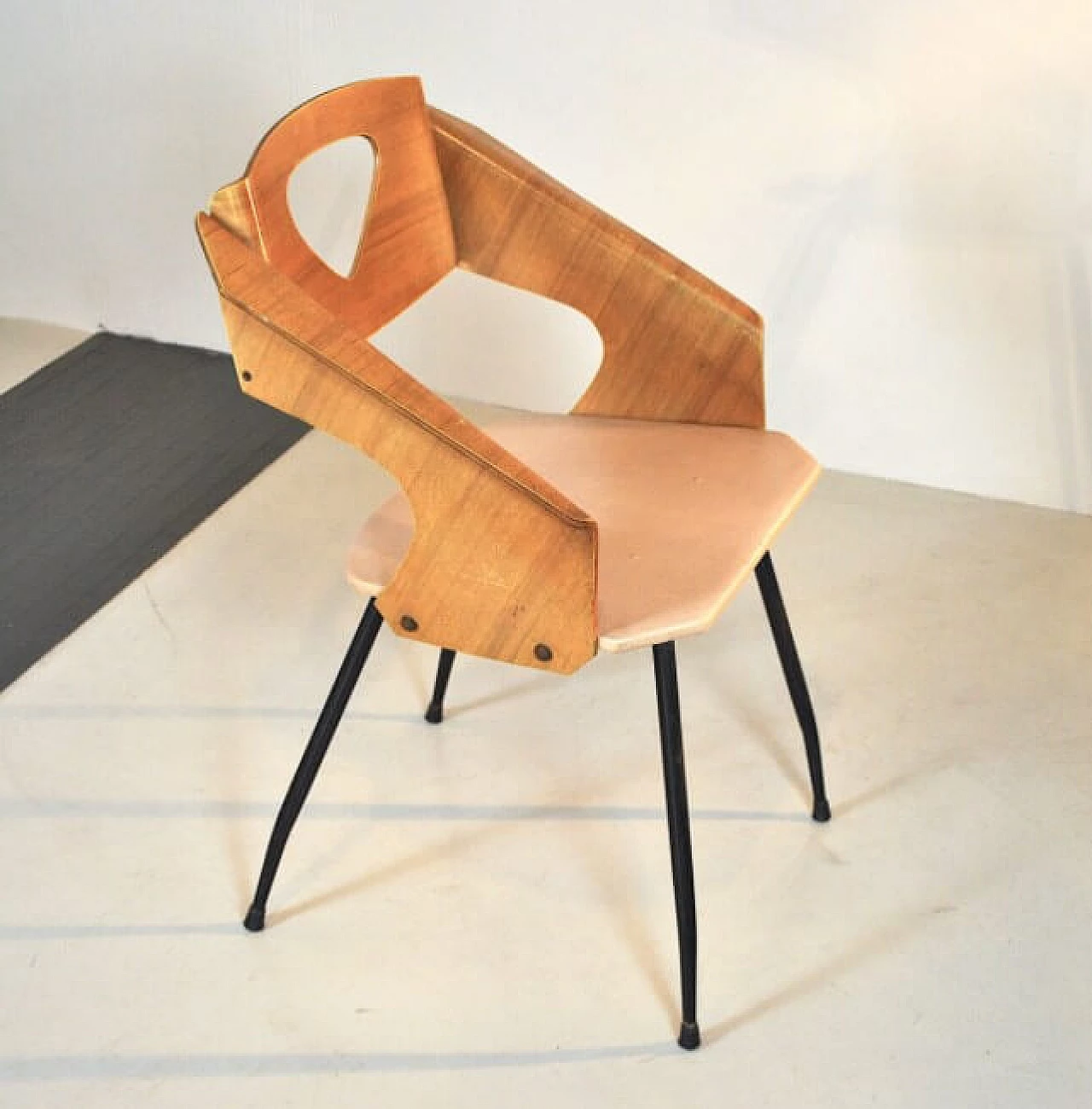 Armchair in curved wood, 50s 1220326