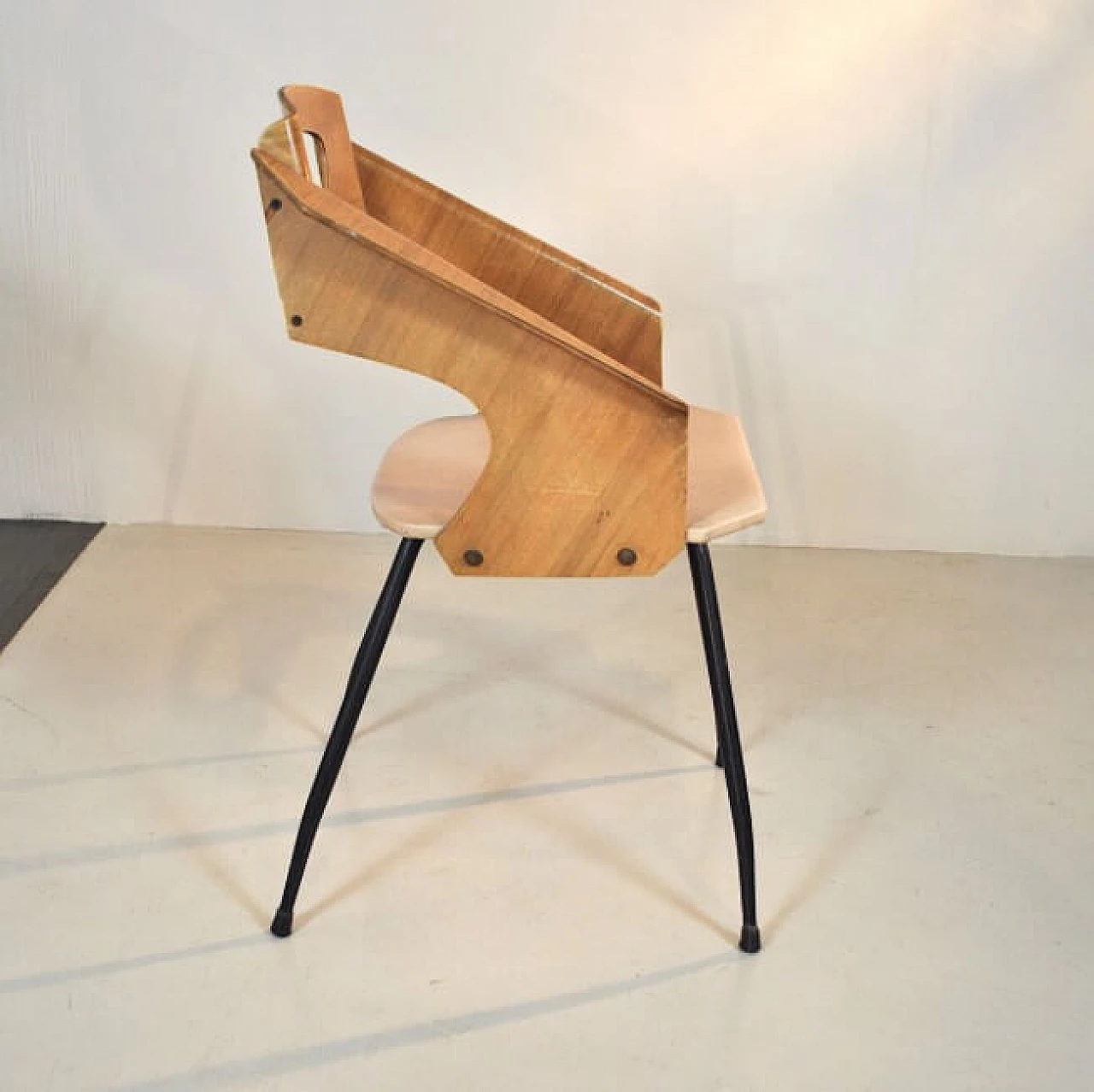 Armchair in curved wood, 50s 1220327