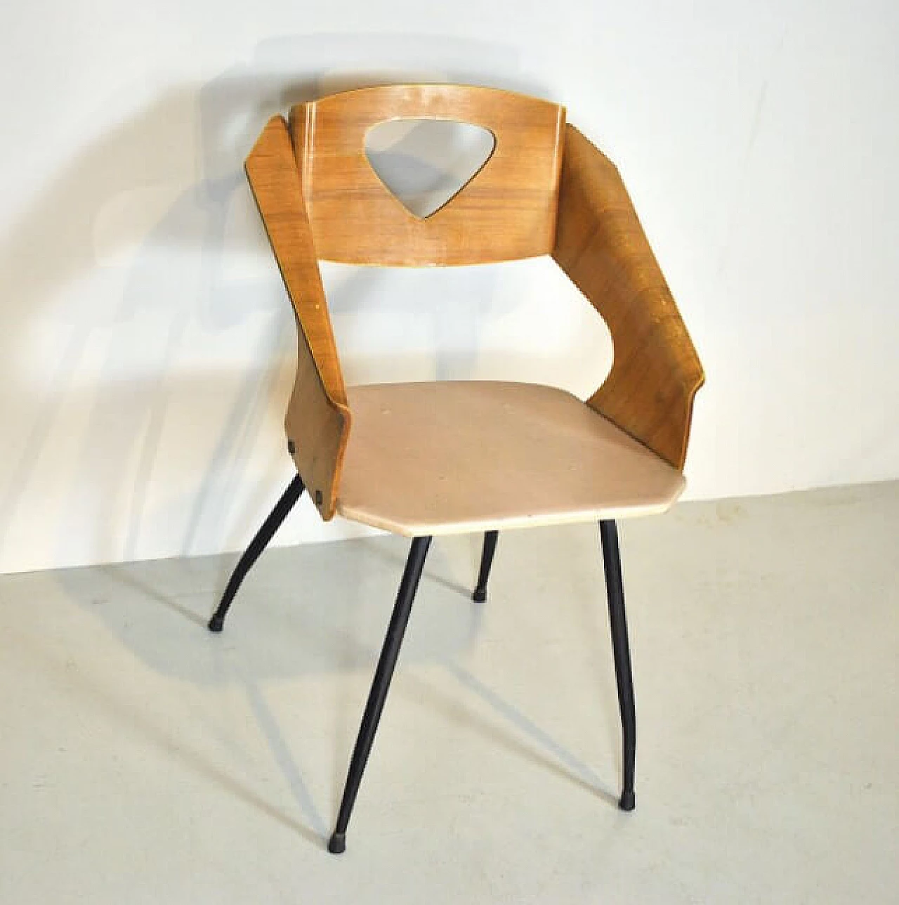 Armchair in curved wood, 50s 1220331