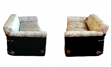 Pair of Larissa sofas in plexiglass and fabric by Vittorio Introini for Saporiti, 70s