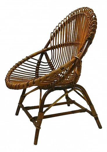 Bamboo armchair by Bonacina, 1960s