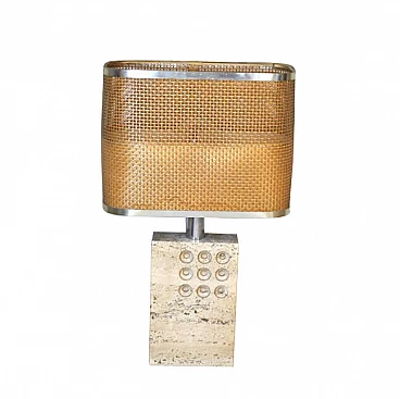 Travertine table lamp by Goffredo Reggiani for Raymor, 60s